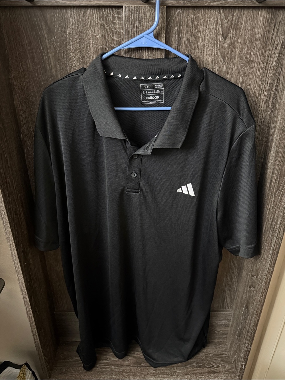 adidas Men’s Black Polo with White Logo